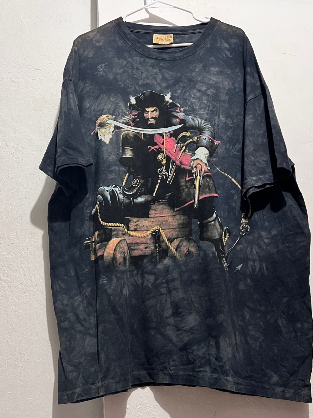 The Mountain Black Tie-Dye Pirate Captain Graphic Short Sleeve Tee
